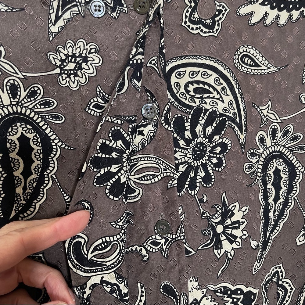 VTG Burberrys Regular Fit Paisley Silk Shirt Y2K quiet luxury - Picture 4 of 10